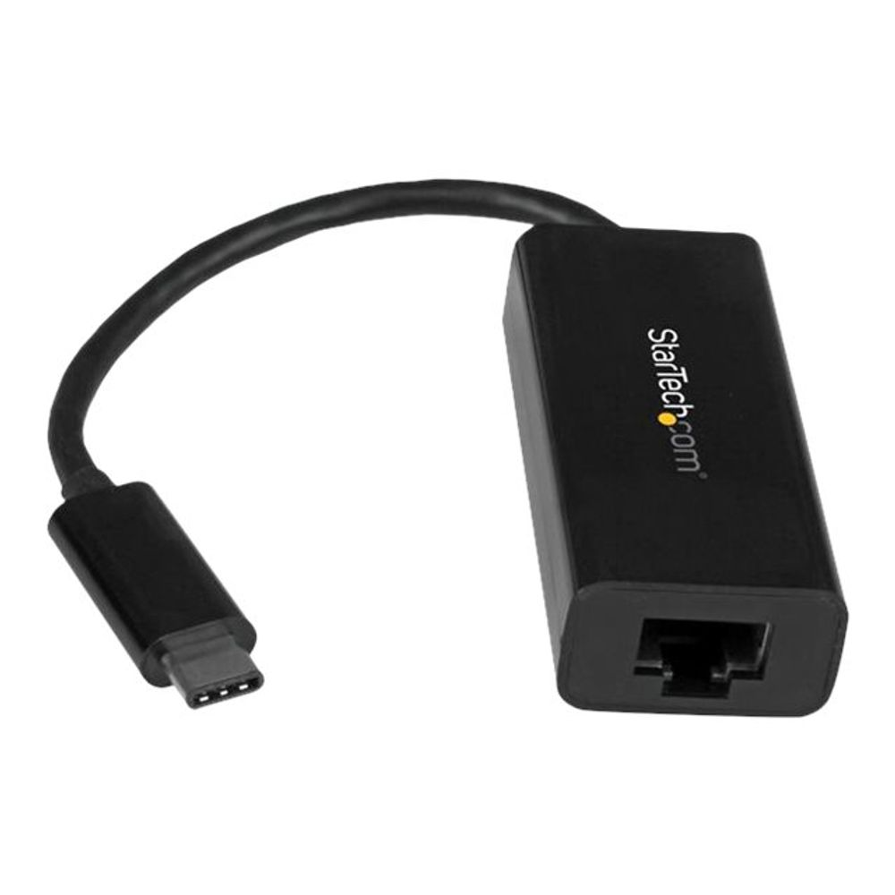 StarTech.com USB C to Gigabit Ethernet Adapter - Black - USB 3.1 to RJ45 LAN Network Adapter - USB Type C to Ethernet (US1GC30B) - network adapter - USB-C - Gigabit Ethernet (US1GC30B)