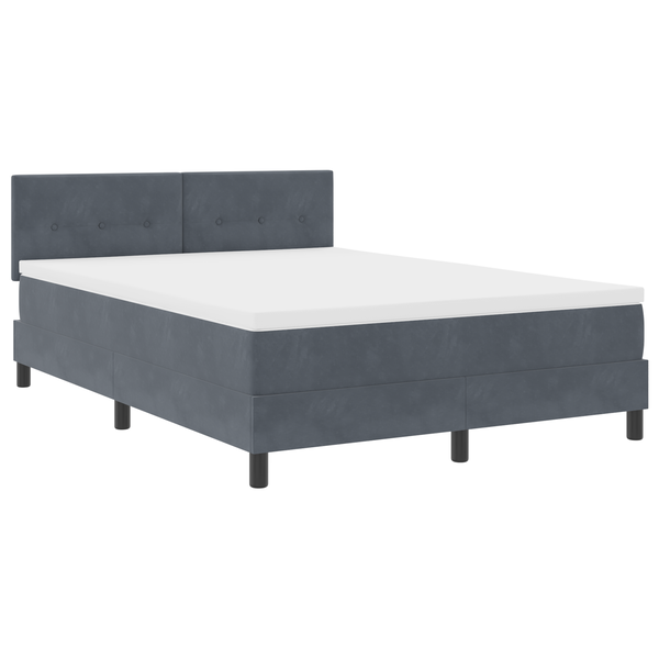 Boxspring Ágy Matrac & LED Sötétszürke 160x200 cm Bársonyos