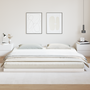 Padlószintű ágykeret Fehér 200x220 cm Tömör fenyő