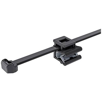 HellermannTyton 156-03064 T50ROSEC5B-PA66W-BK Kábelkötöző 200 mm 4.60 mm Fekete Átlós kábelkötegelés, Hosszanti kábelkötegelés 1 db (156-03064)