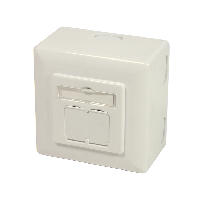 Logilink Cat.6 fali konnektor, 2x RJ45 árnyékolt, hátsó dobozzal, fehér (NP0006A) (NP0006A)