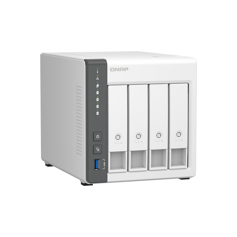 4-bay ARM 4C 2.0GHz , 4 x SATA 6Gb/s 3.5"/2.5", 4GB RAM on-board, 1 x GbE, 1 x 2 (TS-433-4G)