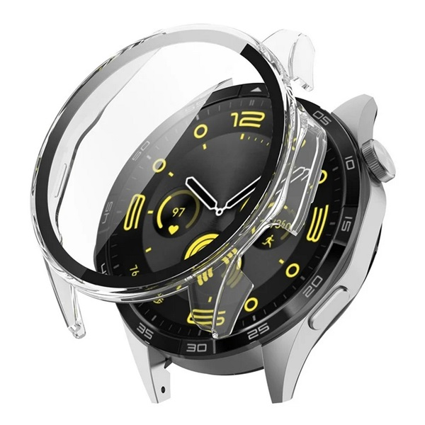gigapack Műanyag keret (BUMPER, ütésállóság + kijelzővédő üveg) ÁTLÁTSZÓ Huawei Watch GT 4 46mm " csomagolás" (GP-158352)