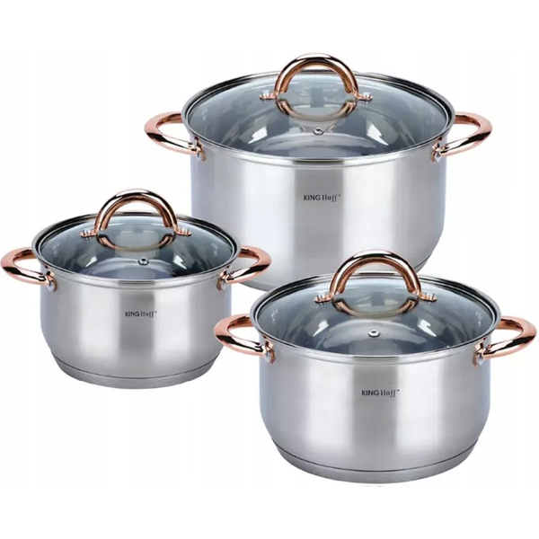 JEKLENI LONČKI 6 ELEMENT KINGHOFF ROSEGOLD KH-1762