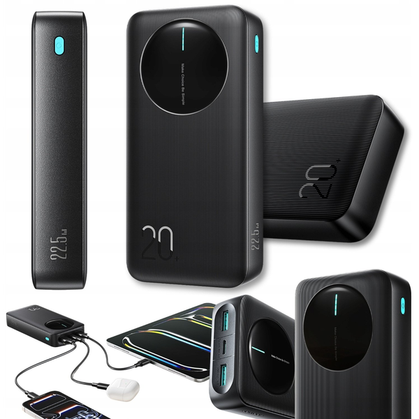 Powerbank Joyroom Powerbank Joyroom JR-PBF14 Pro 22,5W 20000mAh z wyświetlaczem cyfrowym 2x USB-A 1x USB-C - czarny