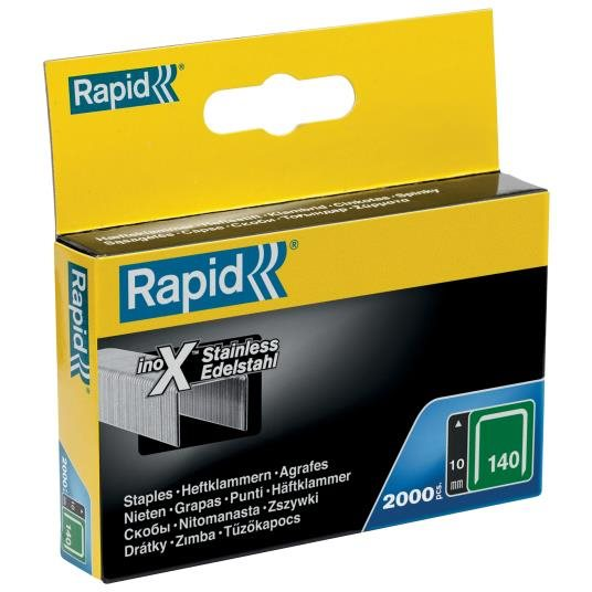 Rapid Tűzőkapocs, 140 / 10 mm, 2000 db, rozsdamentes acél, dobozban (11910733)