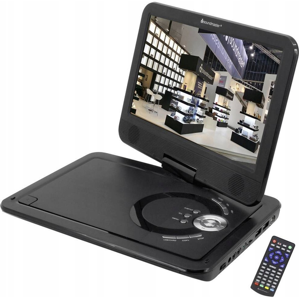 soundmaster PDB1910SW Hordozható DVD lejátszó 25.9 cm 10.1 coll EEK: E (A - G) Akkus működés, DVT-T antennával, Beépített DVD lejátszóval Fekete