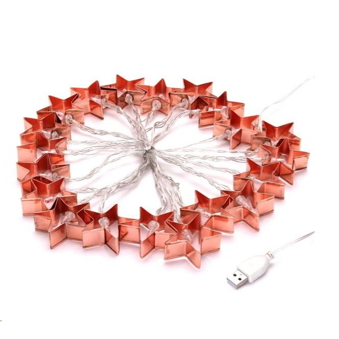 IRIS Csillag alakú fém/4m/meleg fehér/20db LED-es/3xAA elemes fénydekoráció (240-02) (240-02)