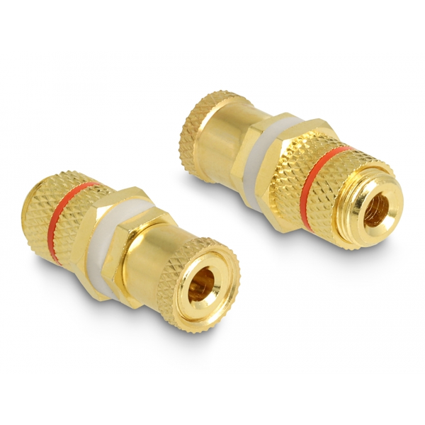DELOCK Audio Adapter Polklemme > Polklemme zum Einbau rot