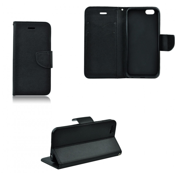 Samsung Galaxy M30 SM-M305F, Калъф със странично отваряне, стойка, Fancy Book, черен (78029)