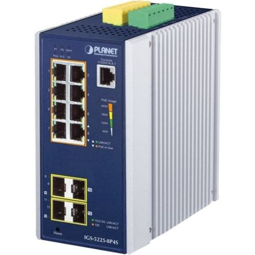 Assmann Planet 8 portos menedzselhető POE+Ethernet Switch (IGS-5225-8P4S) (IGS-5225-8P4S)