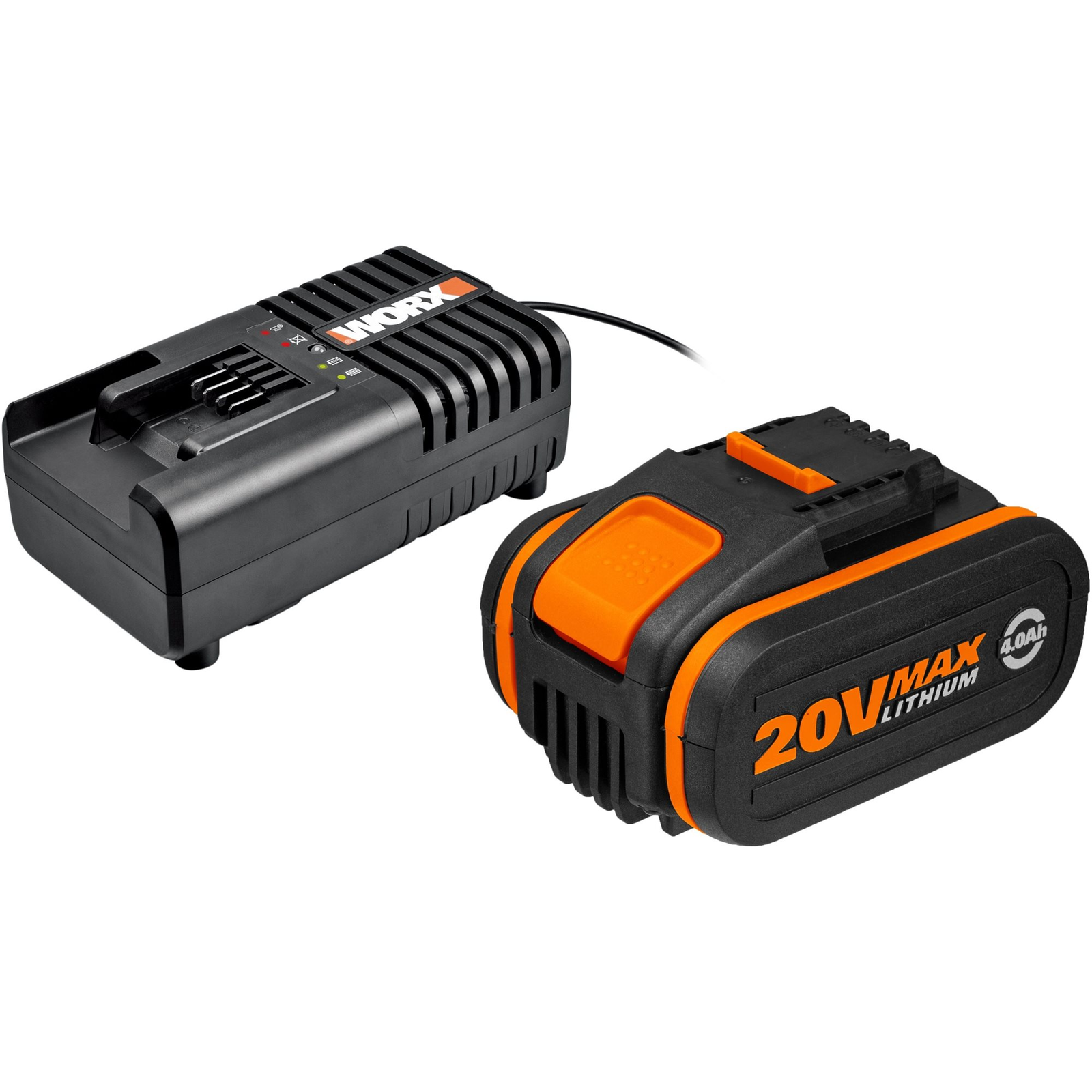Worx 20 V / 4,0 Ah akkumulátor WA3553 + 2,0 A töltő WA3880 (WA3604)