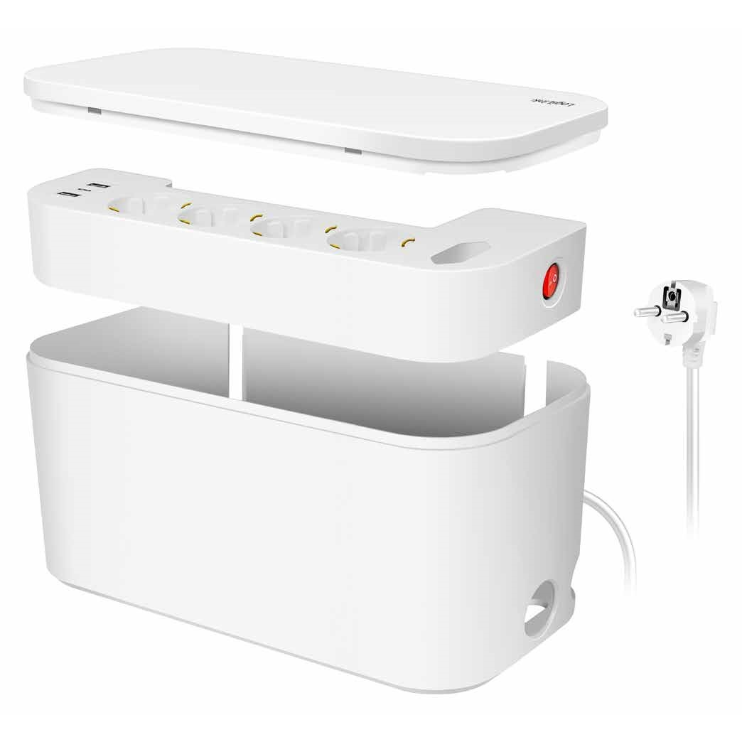 LogiLink LPS281U 220V Kábeldobozos Elosztó 5 aljzatos 1.5m - Fehér (LPS281U)