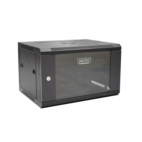 Стенен шкаф, Digitus, RAL 9004 6U, 600x450 mm, черен