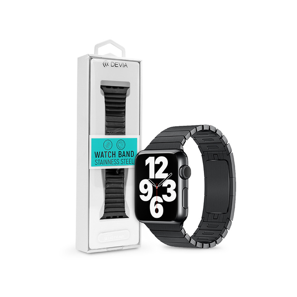 Apple Watch fém szíj - Devia Elegant Series Link Bracelet - 42/44/45/49 mm - fekete