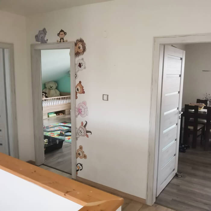 Gyerekszoba falmatrica - ZOO az ajtó körül N.1 - 9db,14-től 29 cm-ig, jobb (3584f)