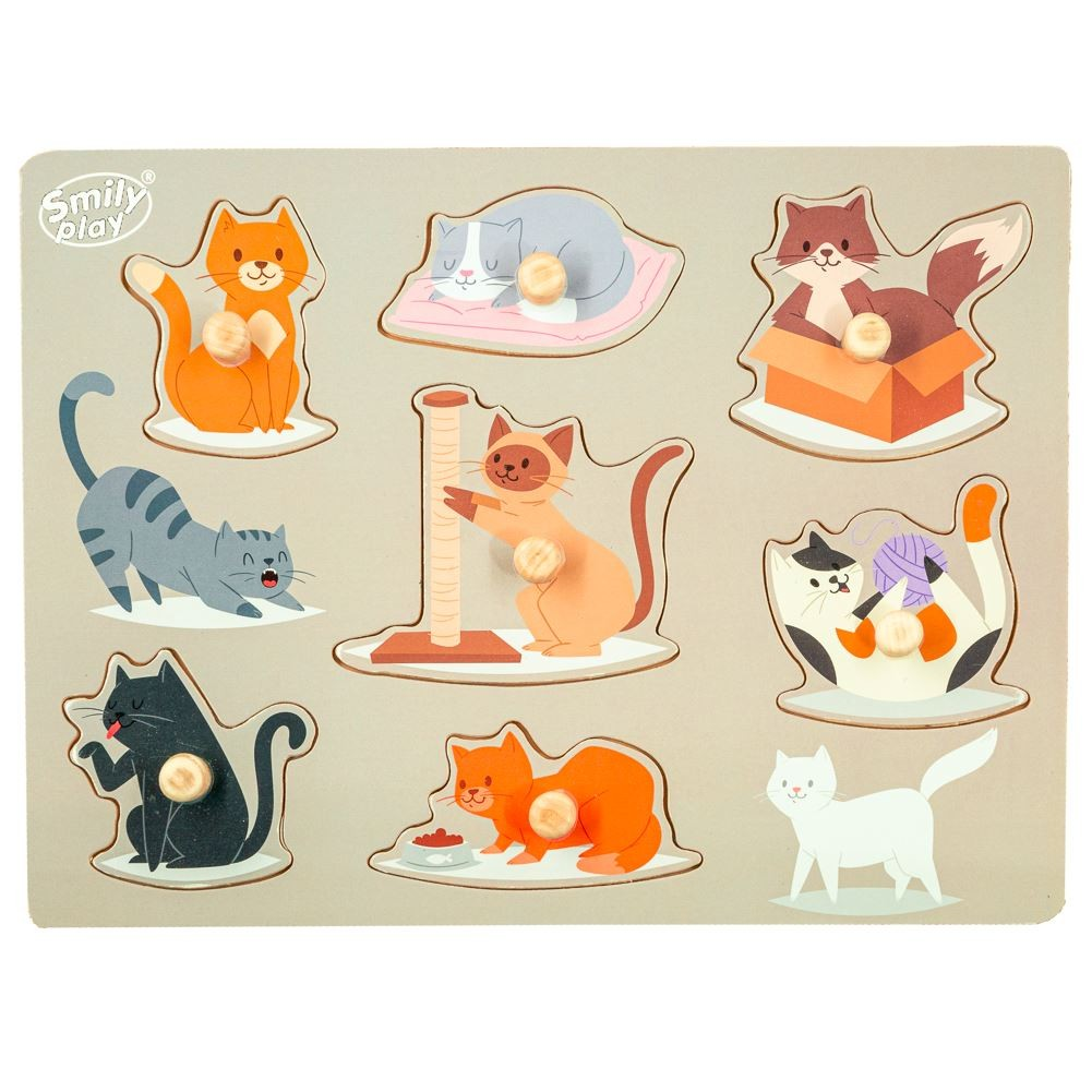 Dřevěné puzzle Zvířata Kočky (SPW83810)