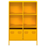 mustársárga acél tálalószekrény 68 x 39 x 103,5 cm