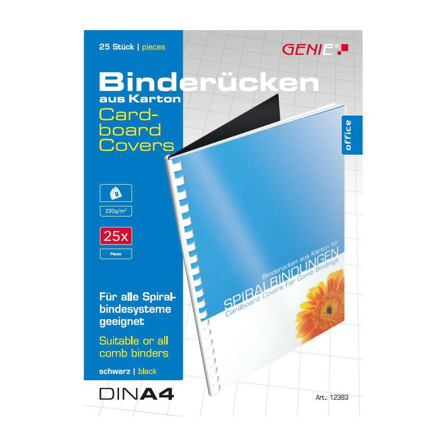 GENIE hátlap spirálkötéshez, A4, fekete, 25 db (12383)