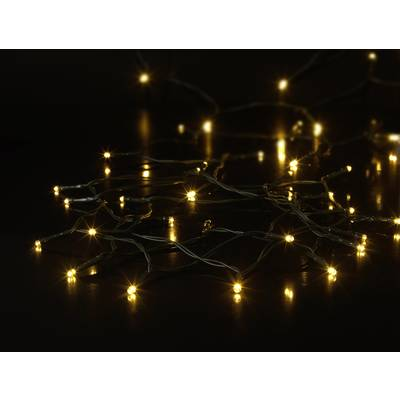 Sygonix SY-4533460 Fényfüzér, elemes Karácsonyfa Beltérre/kültérre Elemekről üzemeltetett Fényforrások száma 50 SMD LED Megvilágított hossz: 4.9 m időzítővel (SY-4533460)