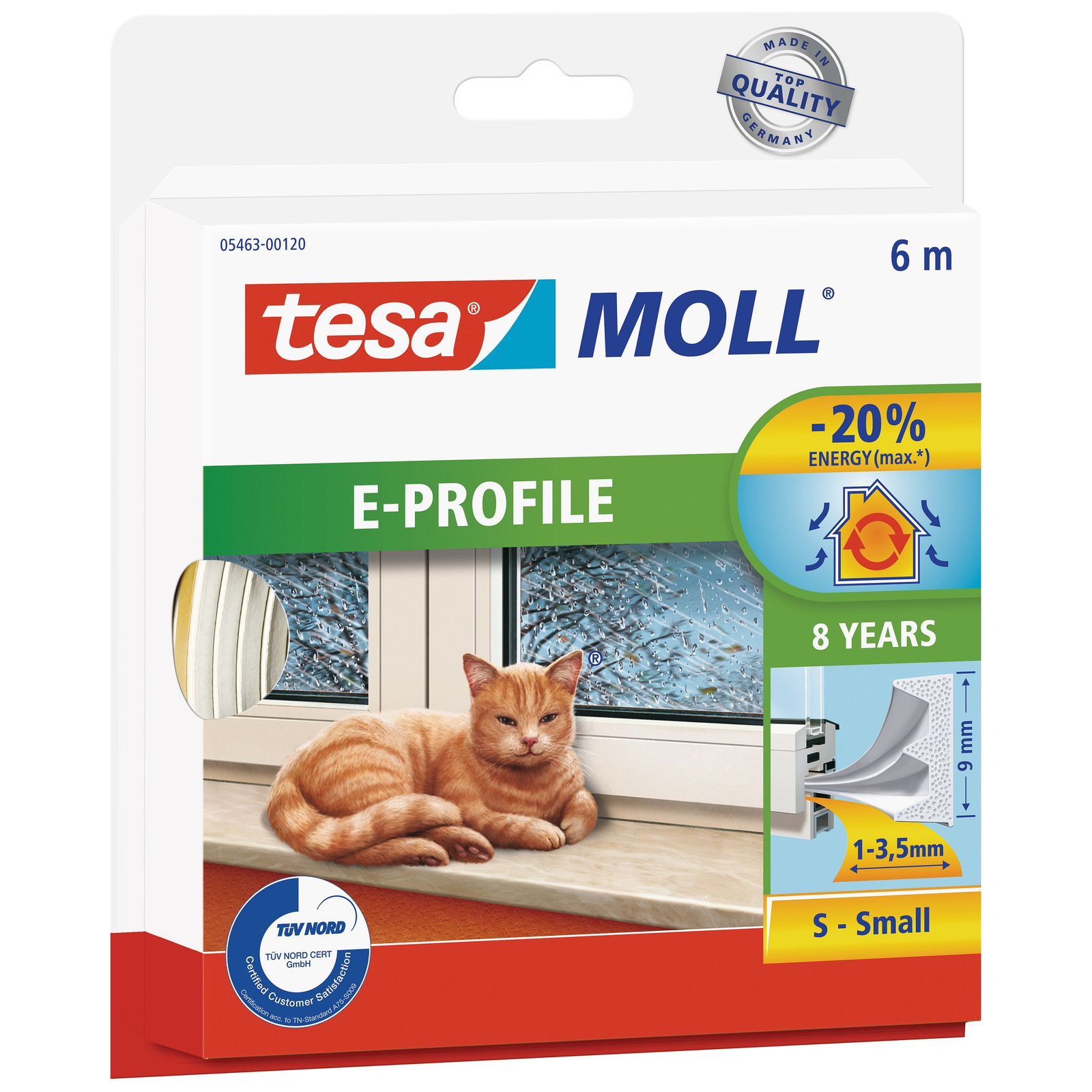 Tesa tesamoll® E profil Ajtó- és ablaktömítő szalag 9 mm x 6 m - Fehér (6 méter) (05463-00122-00)