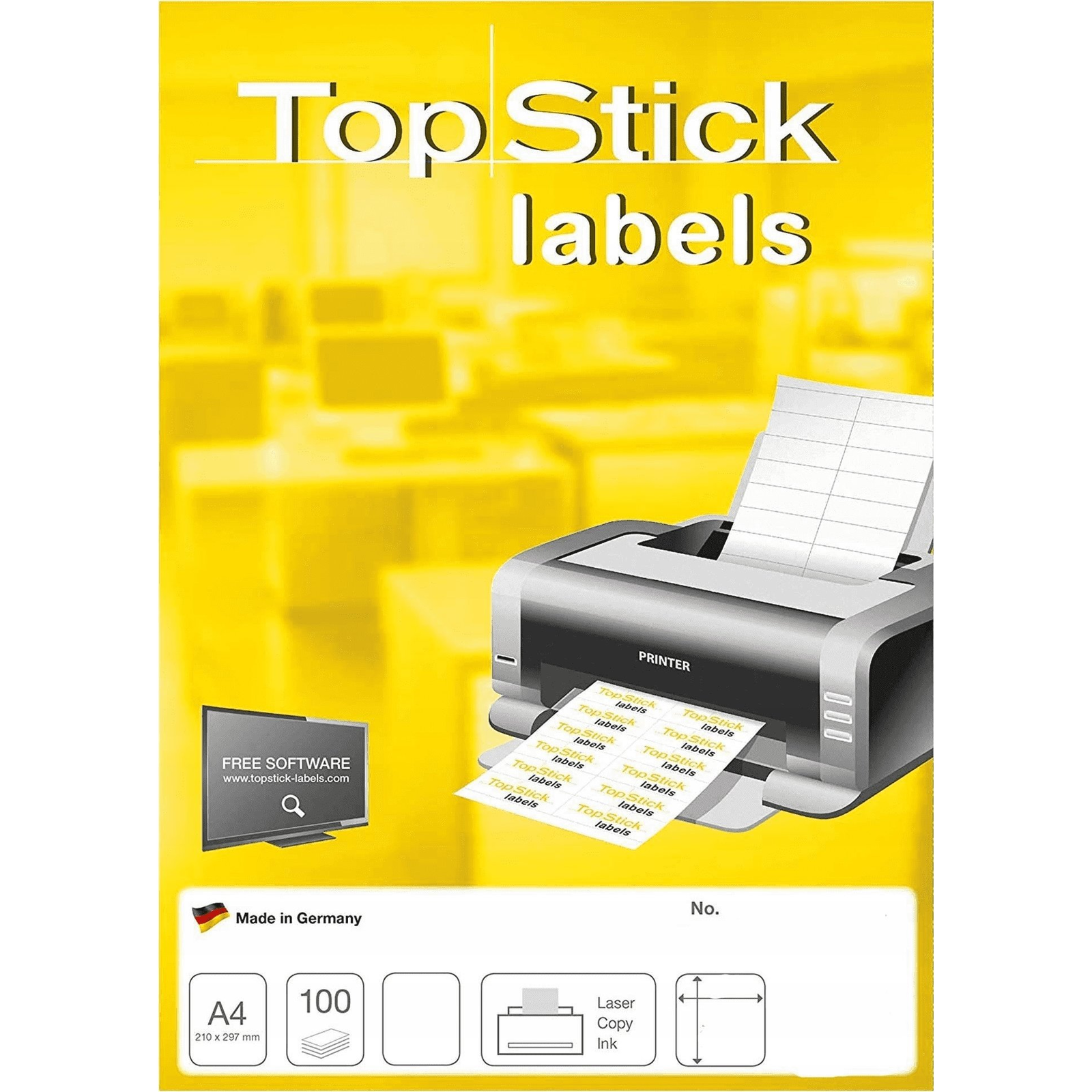 Etikett címke Topstick 210x297 mm szegély nélkül 100 ív 100 Darab/doboz (NON-8720)