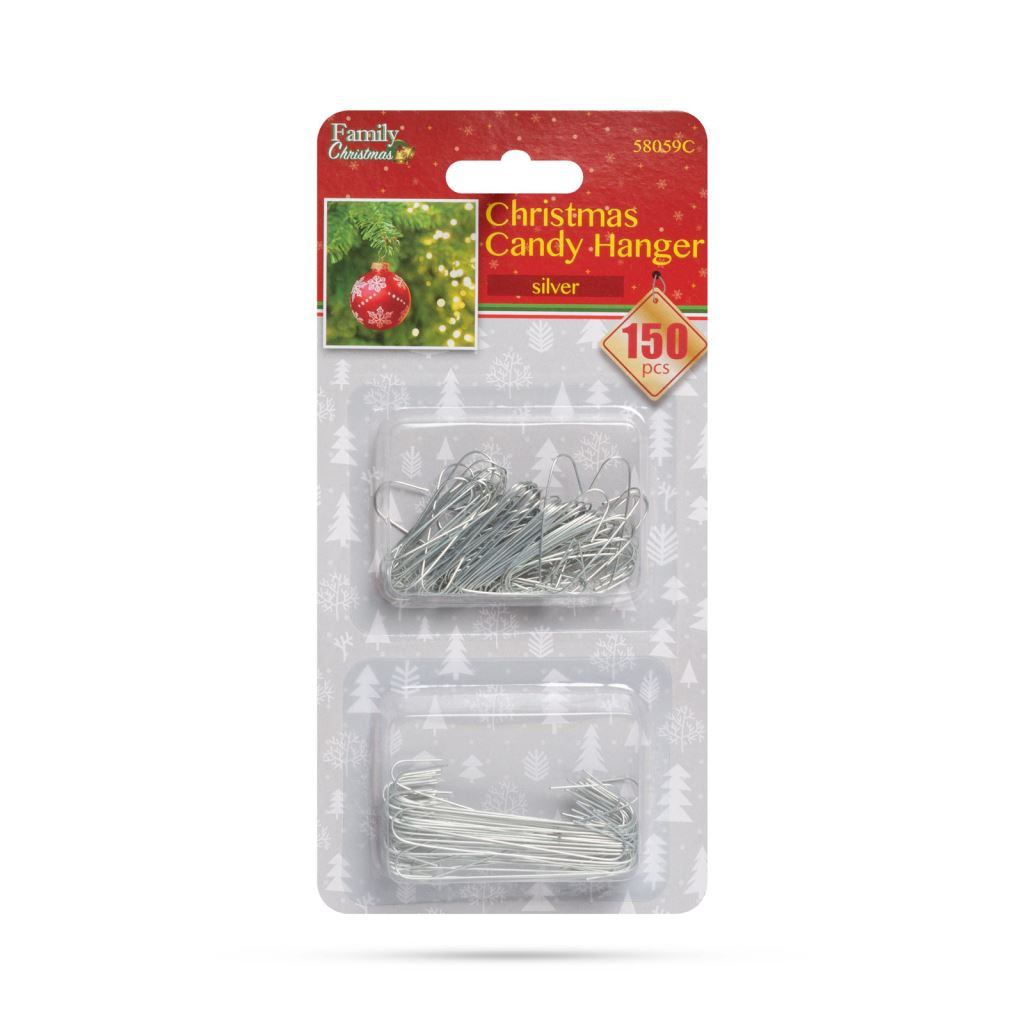 Family szaloncukor akasztó ezüstszínű 150db / csomag (58059C) (58059C)