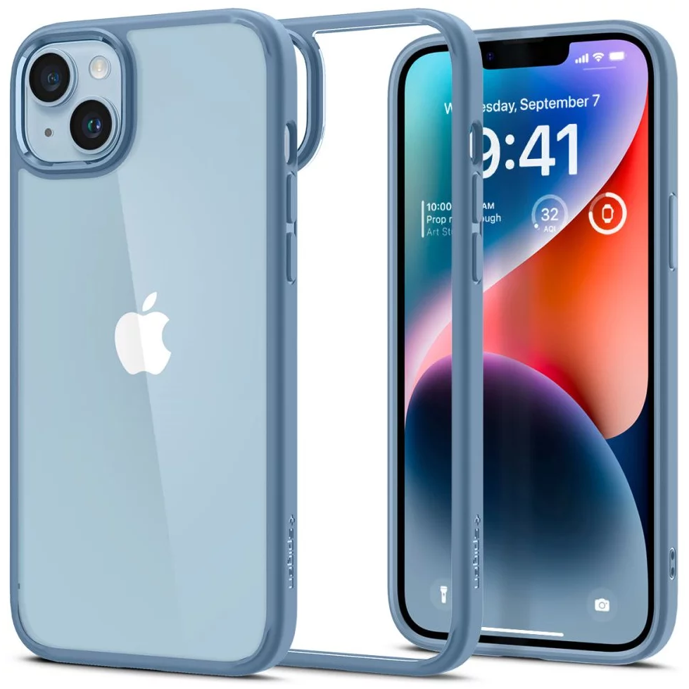 Spigen Ultra Hybrid iPhone 14 tok átlátszó-kék (ACS05580) (ACS05580)