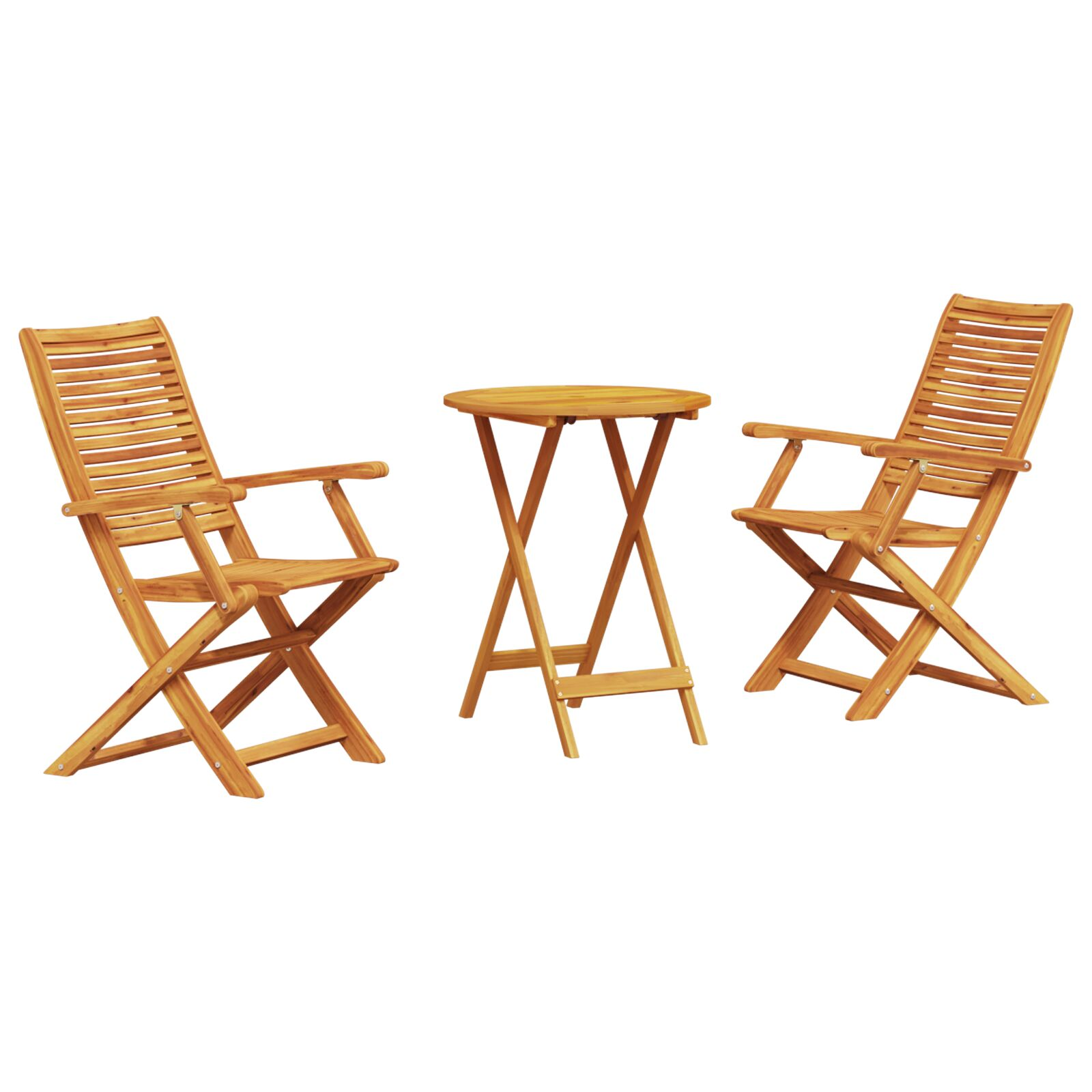 3 részes összecsukható bistro szett tömör akácfából (3375689)