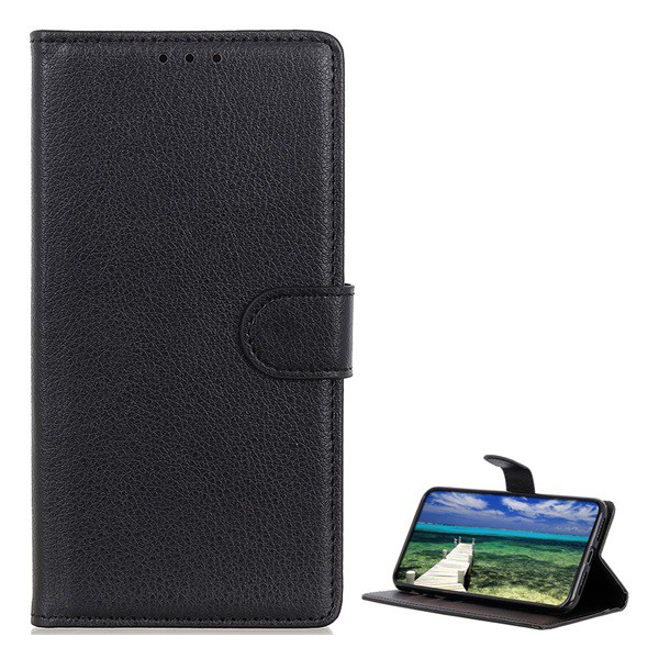 Tok álló, bőr hatású (FLIP, oldalra nyíló, asztali tartó funkció, prémium) FEKETE [Nokia XR20] (5996591102238)
