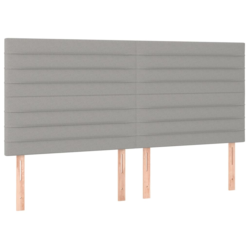 4 db világosszürke szövet fejtámla 100x5x78/88 cm (3116494)