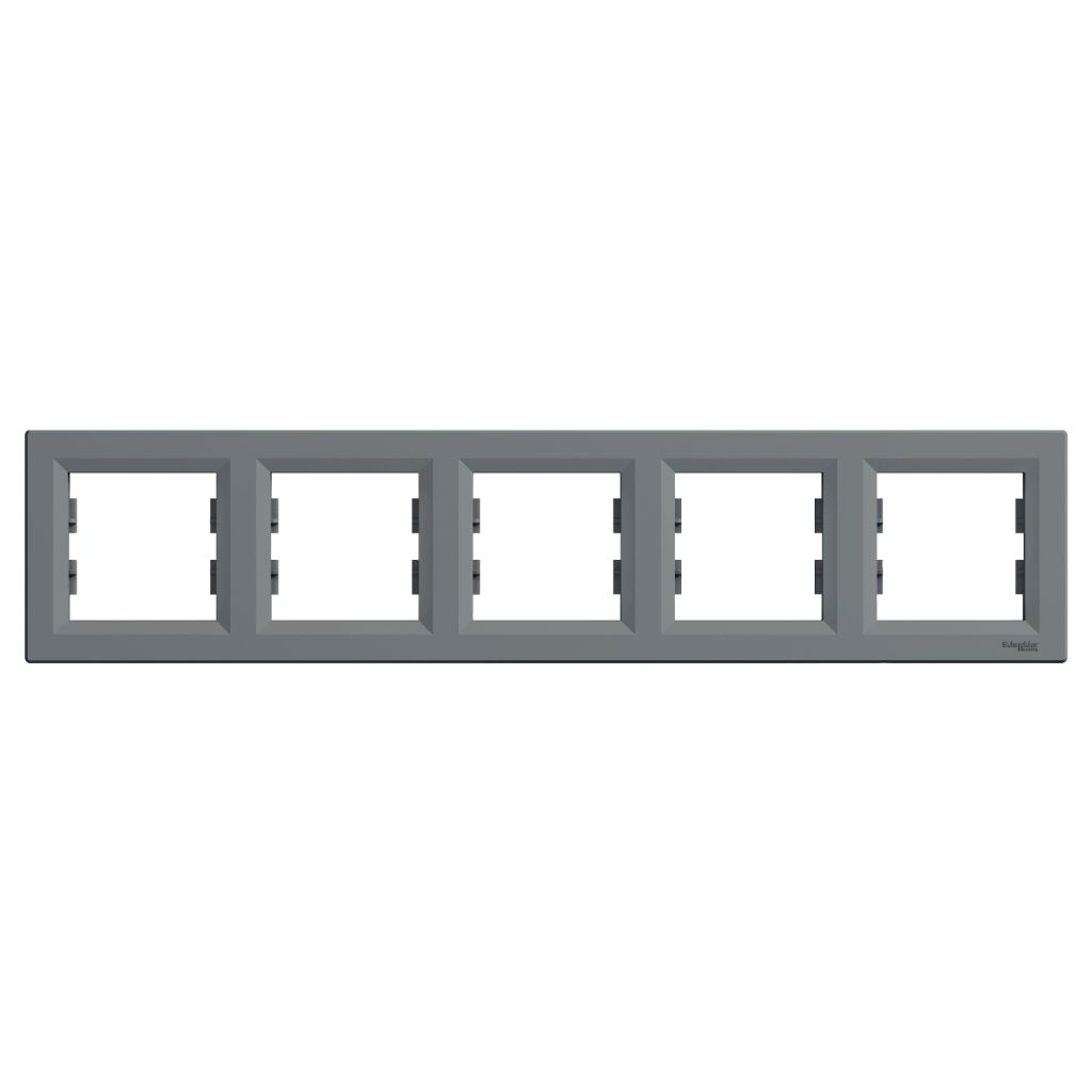 Schneider ASFORA Ötös keret vízszintes acél (EPH5800562) (EPH5800562)