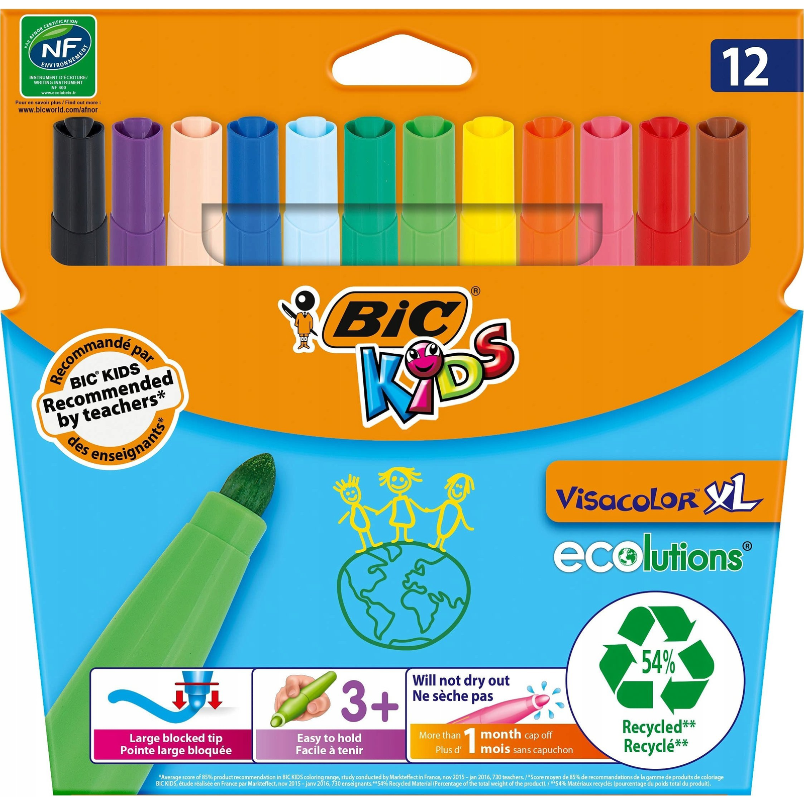 BIC Big Kids Lemosható Vastag Filctoll Szett - 12 db (619022)