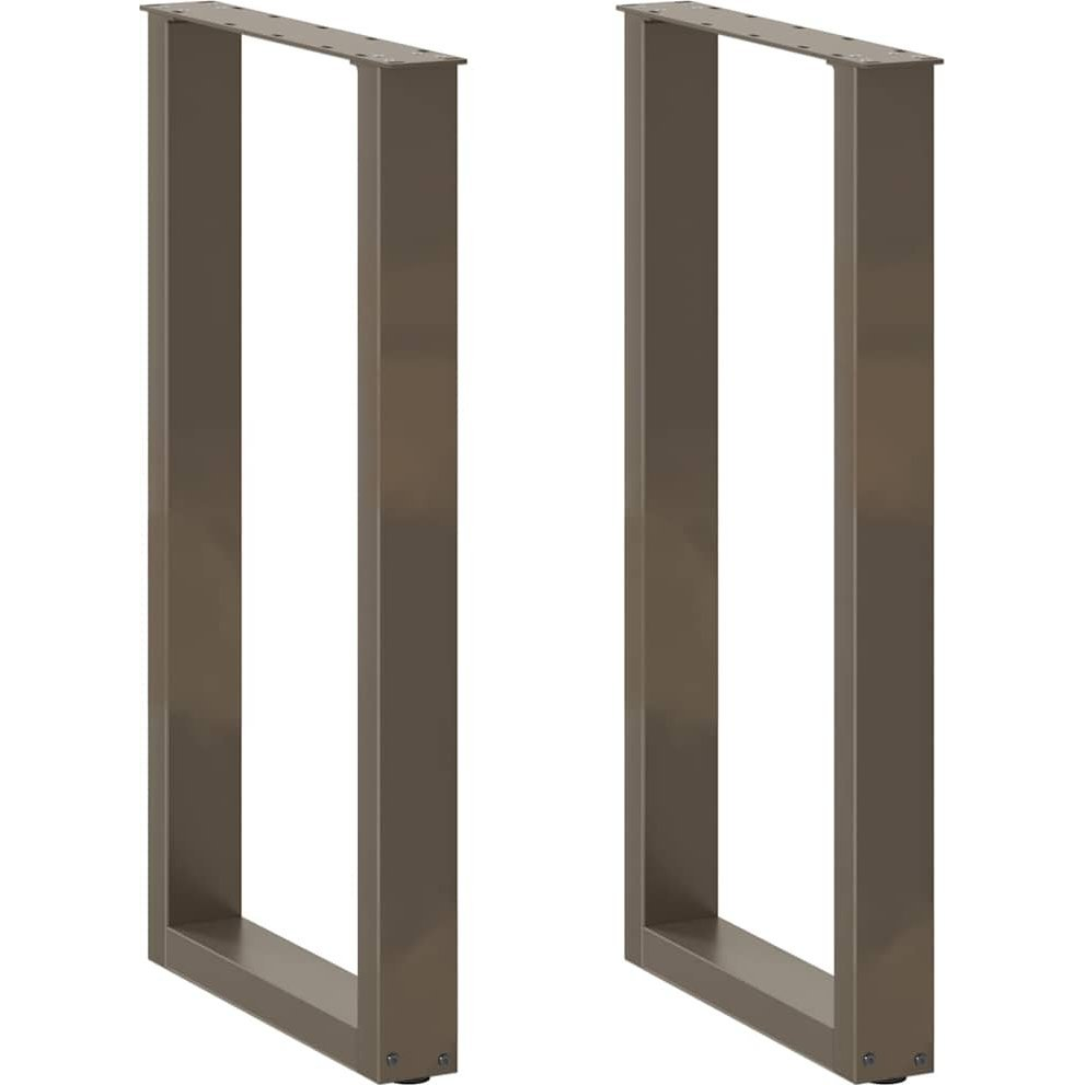 Kávéasztal lábak U-alakú 2db természetes acél 50x(90-91)cm acél (4013223)