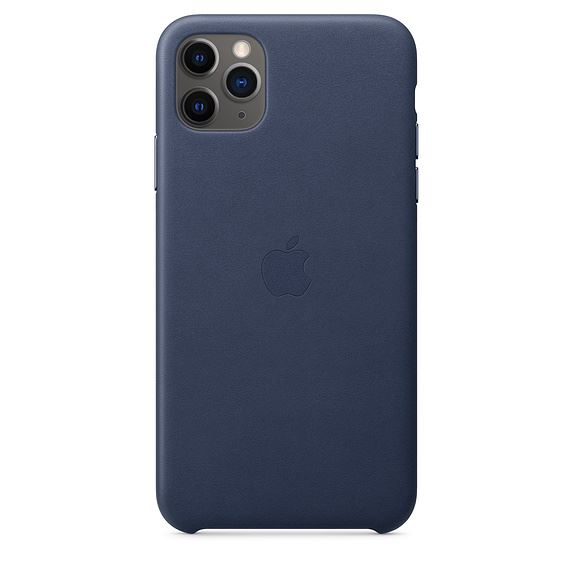 Husa de protectie Apple pentru iPhone 11 Pro Max, Piele, Midnight Blue