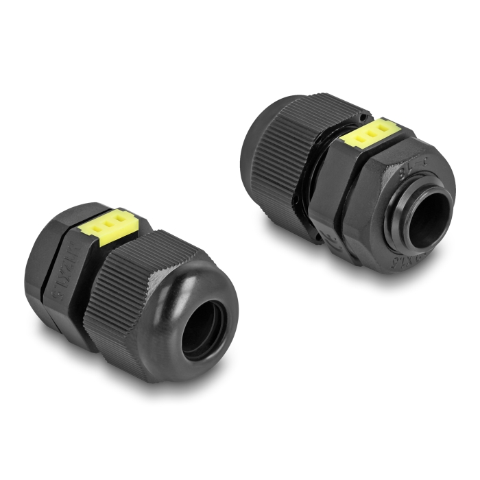 Delock M12 kábel tömlőszelence ventillációval, IP68 por és vízhatlan fekete 2 db. (60614) (60614)