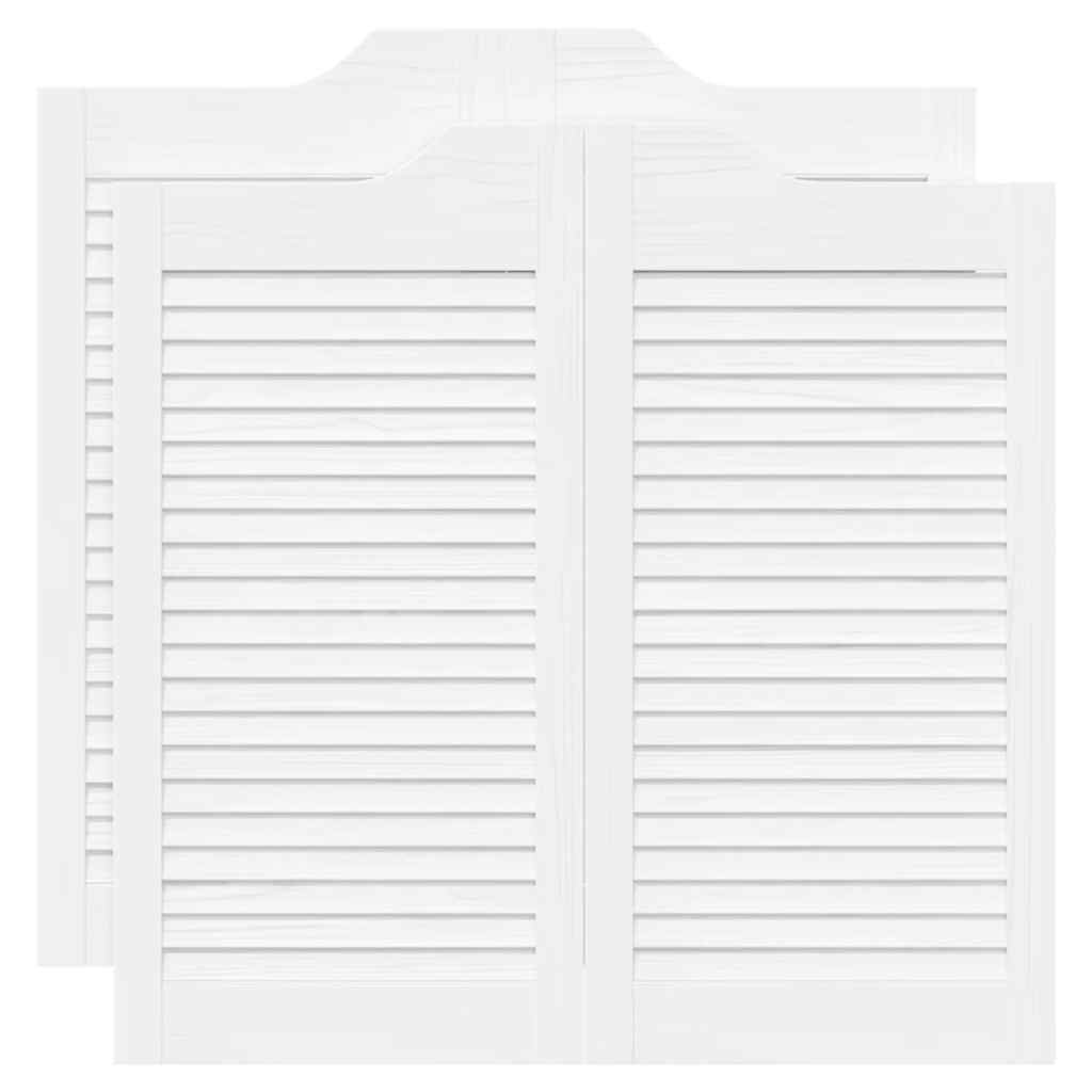 fehér lengőajtók lamellás kialakítású 2 pár 80x80 cm (4107137)