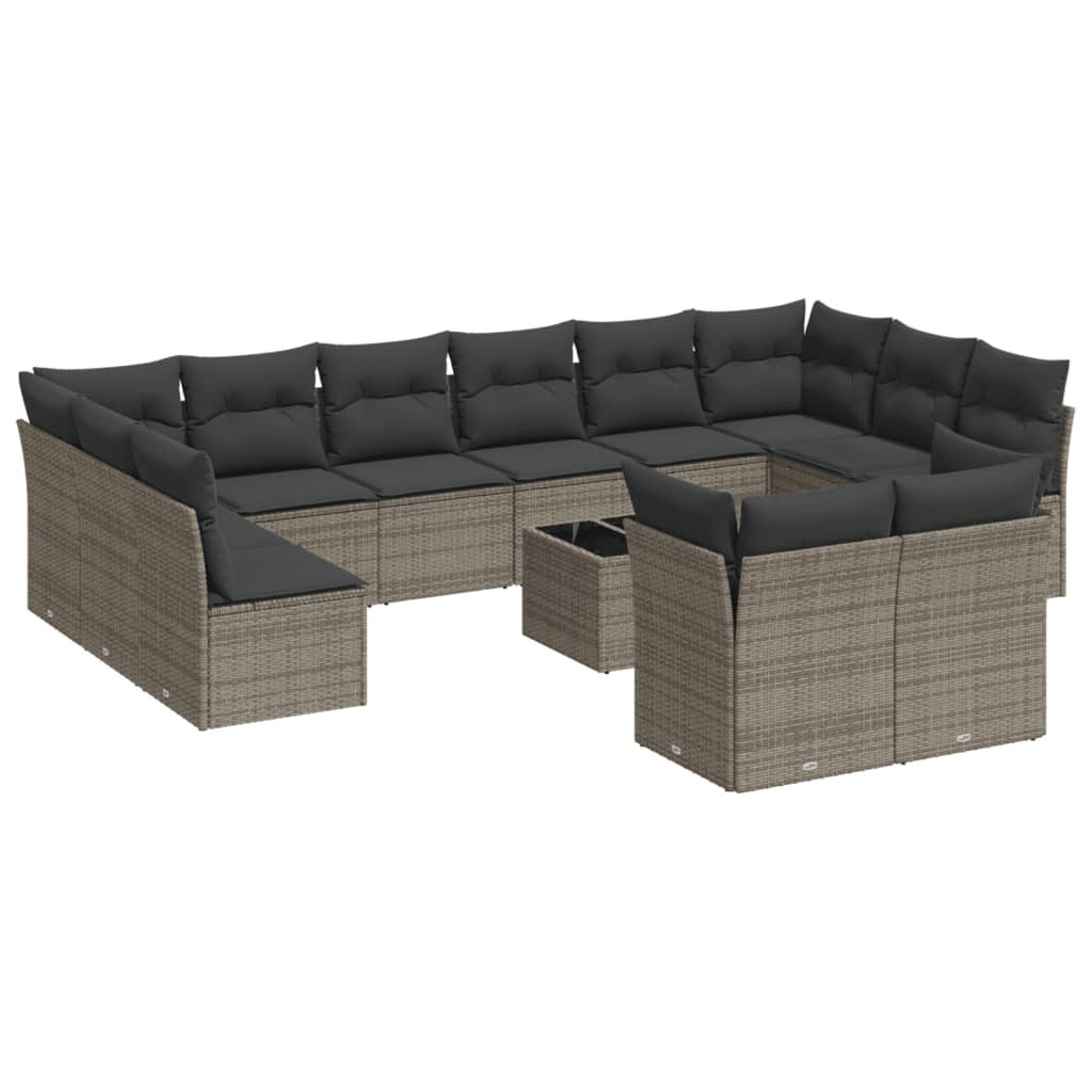 13 részes szürke polyrattan kerti ülőgarnitúra párnákkal (3250279)