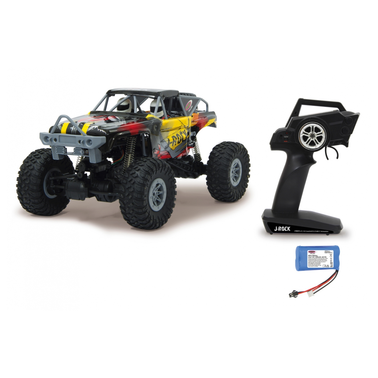 Jamara J-Rock Crawler RC Távirányítós Autó (1:40) - Fekete/Sárga (410113)