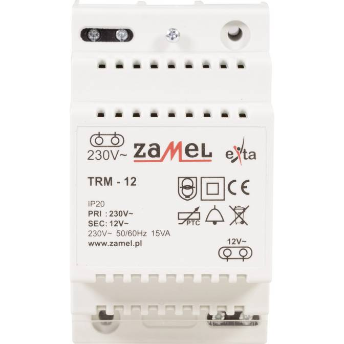 Zamel Csengő transzformátor 12 V/AC 1.25 A (TRM-12) (TRM-12)