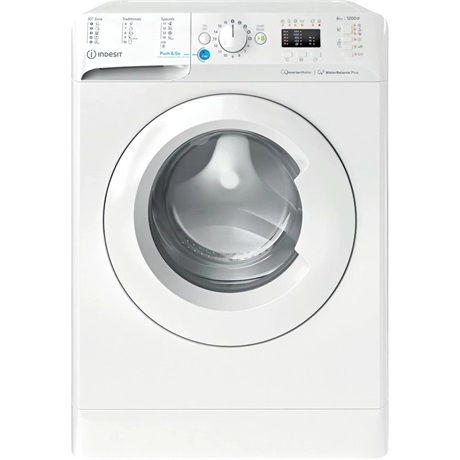 Indesit BWSA 61294 W EU N Elöltöltős Mosógép 6kg 1200rpm (BWSA 61294 W EU N)
