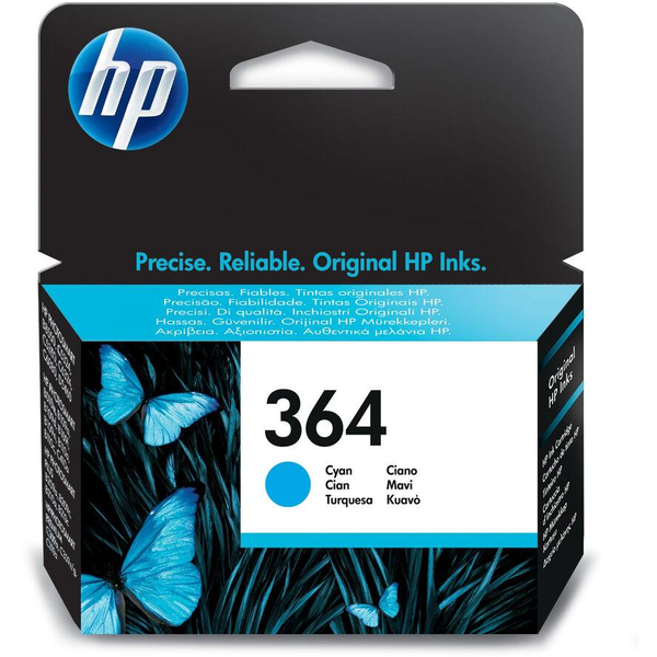 HP 364 Cyan Original Ink Cartridge глава и патрон за мастиленоструен принтер 1 броя Оригинал Стандартен добив Синьо-зелен