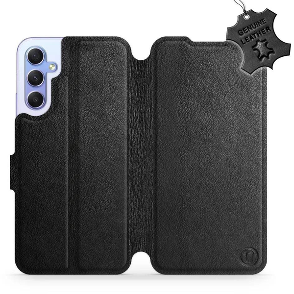 Mobiwear Samsung Galaxy A34 5G bőr flip tok - Fekete