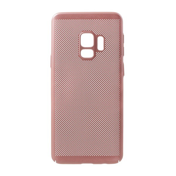 Műanyag telefonvédő (gumírozott, lyukacsos minta) ROZÉARANY [Samsung Galaxy S9 (SM-G960)] (5996457749508)
