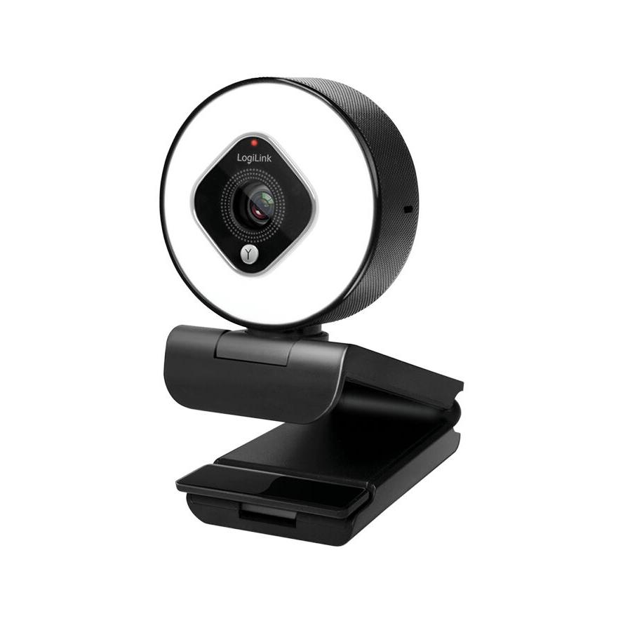 Logilink Webcam FHD 76 Dual-Mikro Autof. Ringlicht Stativ (UA0384)