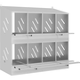 Cutie pentru pui cu 8 compartimente, metal argintiu galvanizat