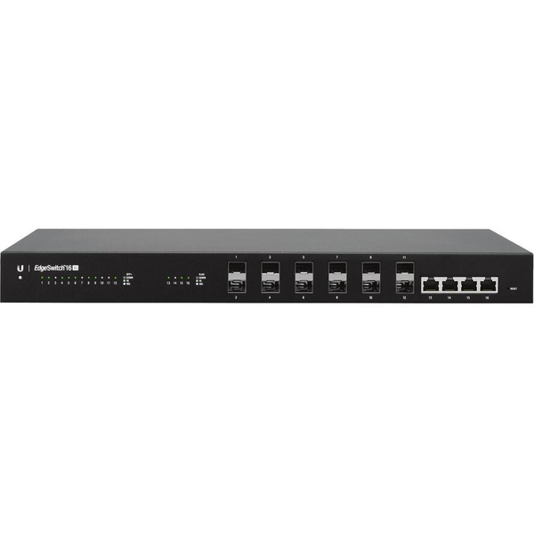 UBiQUiTi EdgeSwitch 12x10000Mbps SFP+ + 4x10000Mbbps, Menedzselhető, Rackes - ES-16-XG