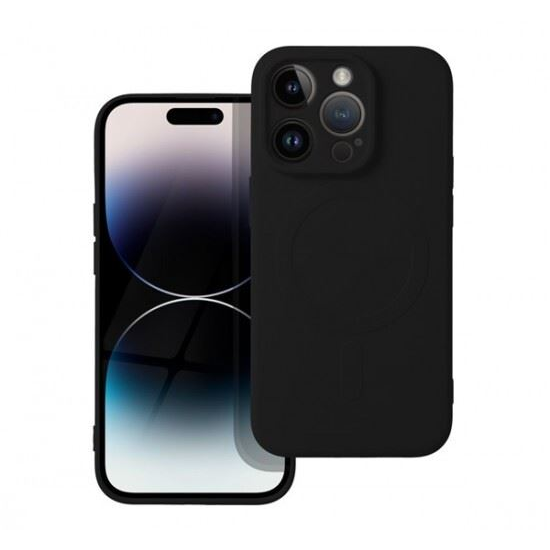 Utángyártott Apple iPhone 14 Pro Magsafe szilikon tok fekete (69844) (EG69844)