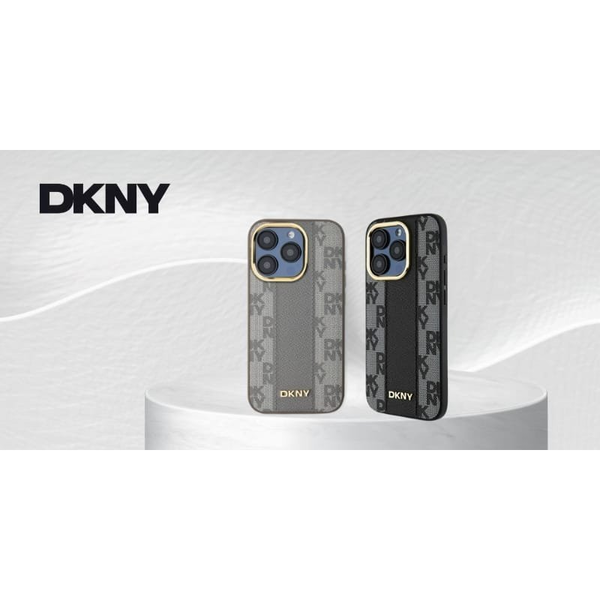 DKNY USNJENO KARIRANO OVITEK MAGSAFE CASE OVITEK ZA IPHONE 14 PRO BEŽ