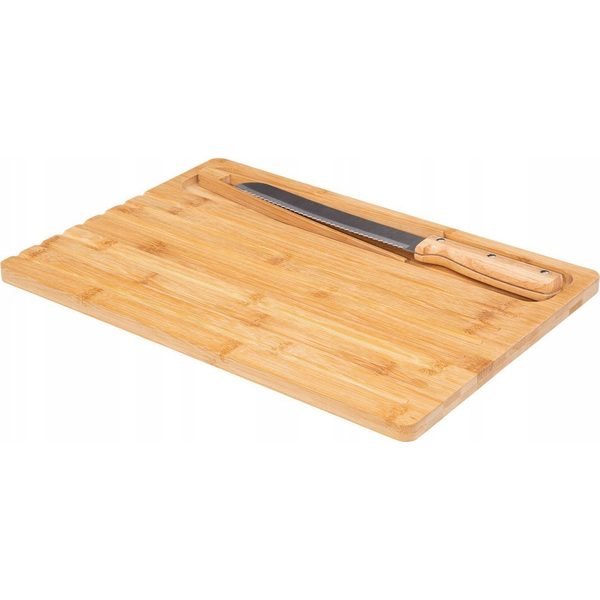 Tabla De Pan Con Cuchillo De Bambú